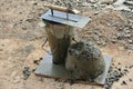 The slump test equipment. Wet concrete was compacted for the slump test. Royalty Free Stock Photo